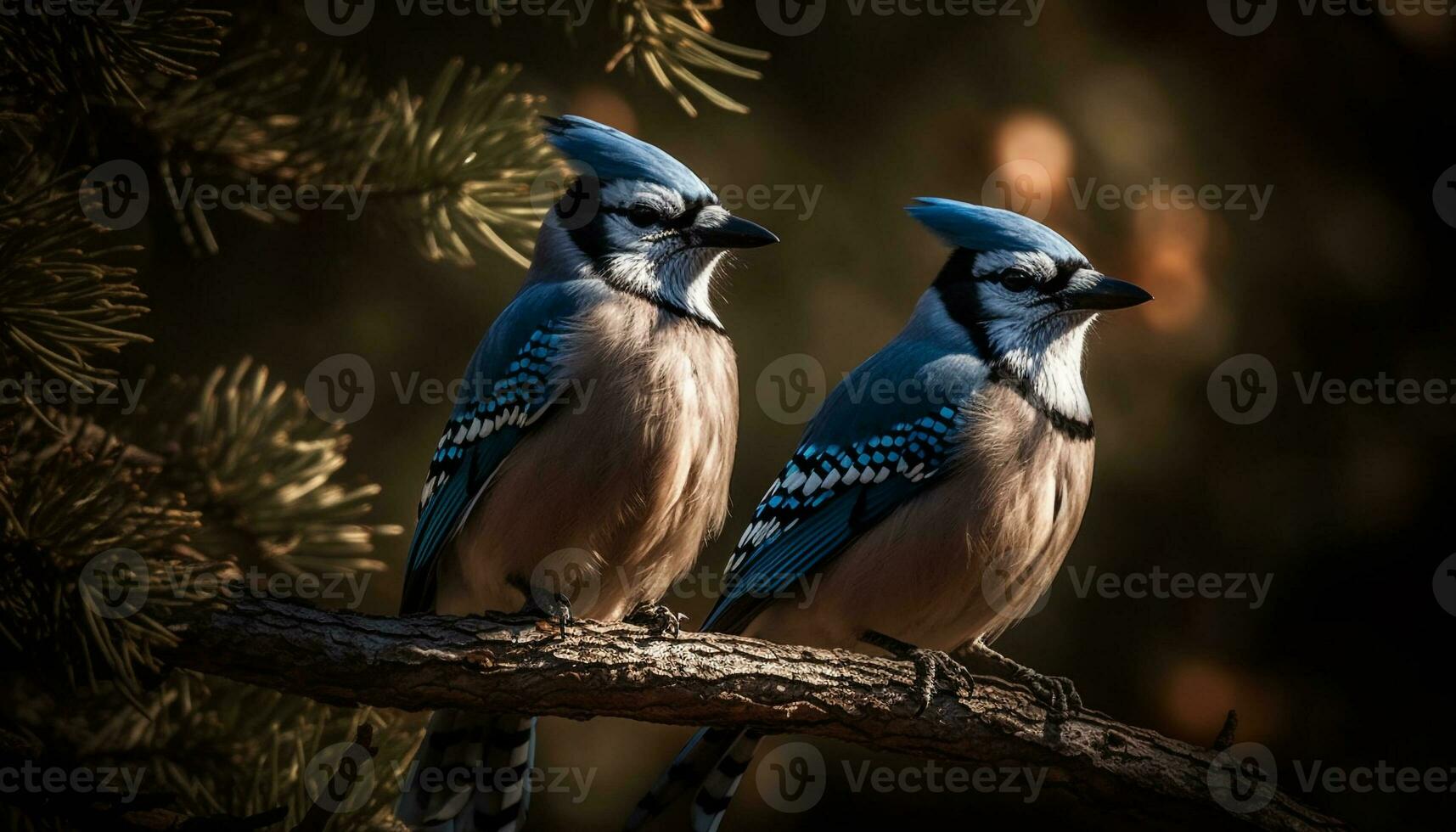 ein bunt Ara sich niederlassen auf ein Ast im das Wald generiert durch ai foto