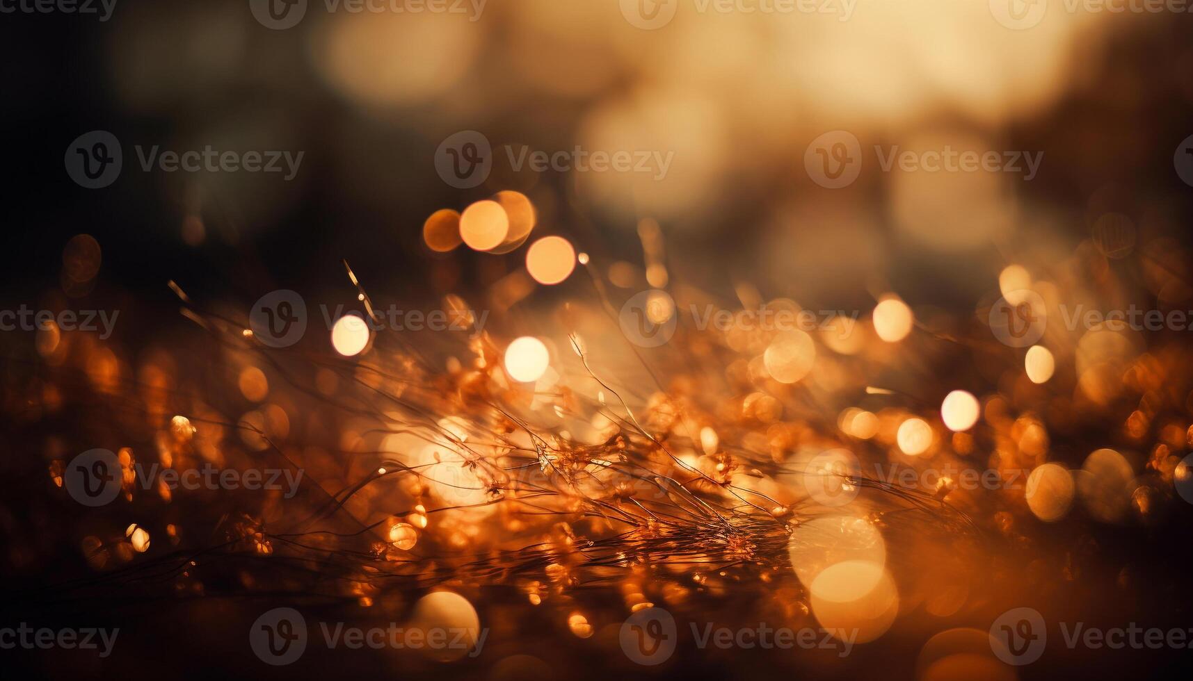 glänzend, glühend Weihnachten Beleuchtung erleuchten das defokussiert Winter Hintergrund generiert durch ai foto