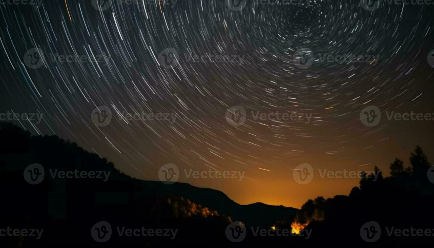 still Szene beleuchtet durch Star Weg im mysteriös äußere Raum generiert durch ai foto