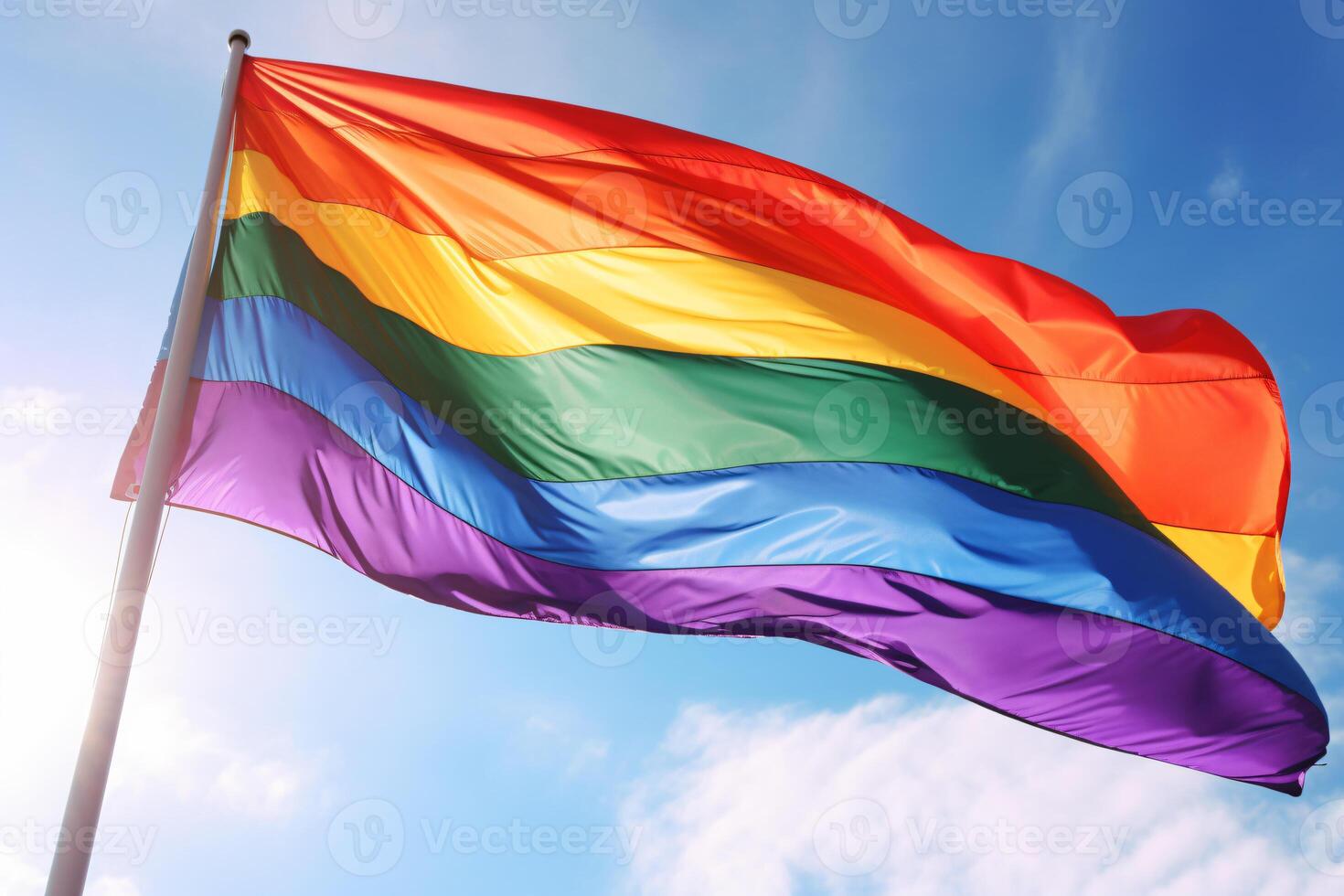 Foto Regenbogen Flagge wie ein Symbol gemacht mit generativ ai