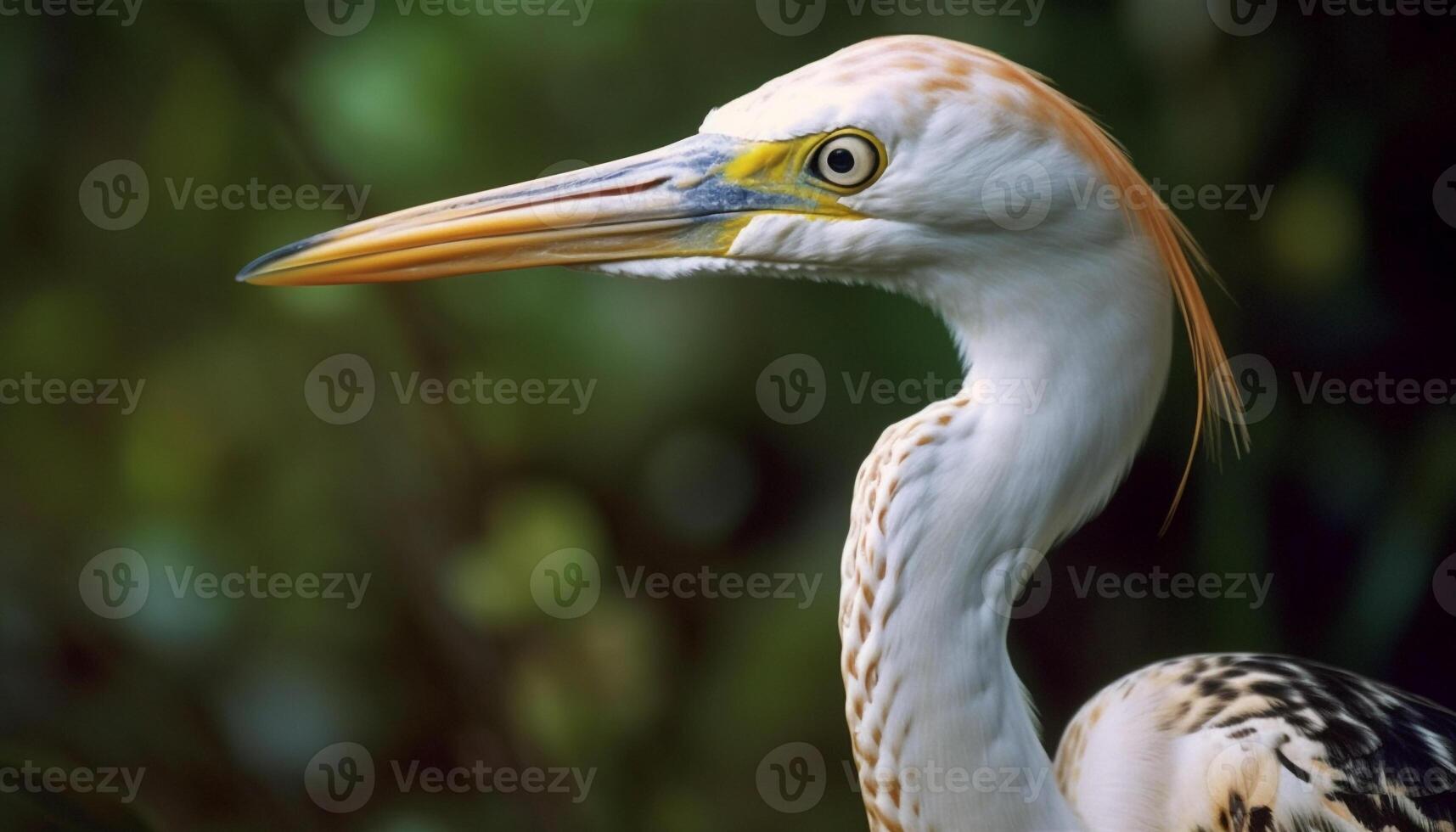 großartig Reiher suchen beim Fisch im Teich generiert durch ai foto