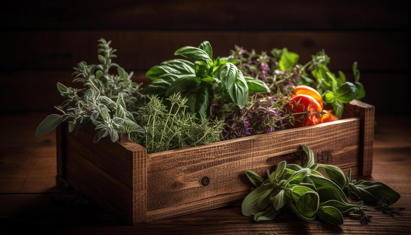 gesund Grün organisch Tomate Gemüse Salat Mahlzeit drinnen generiert durch ai foto