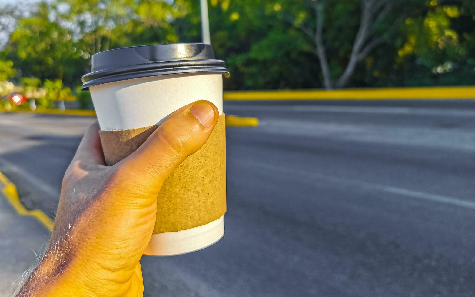 Kaffee zu gehen Becher im das tropisch Maxikaner Natur Ort. foto