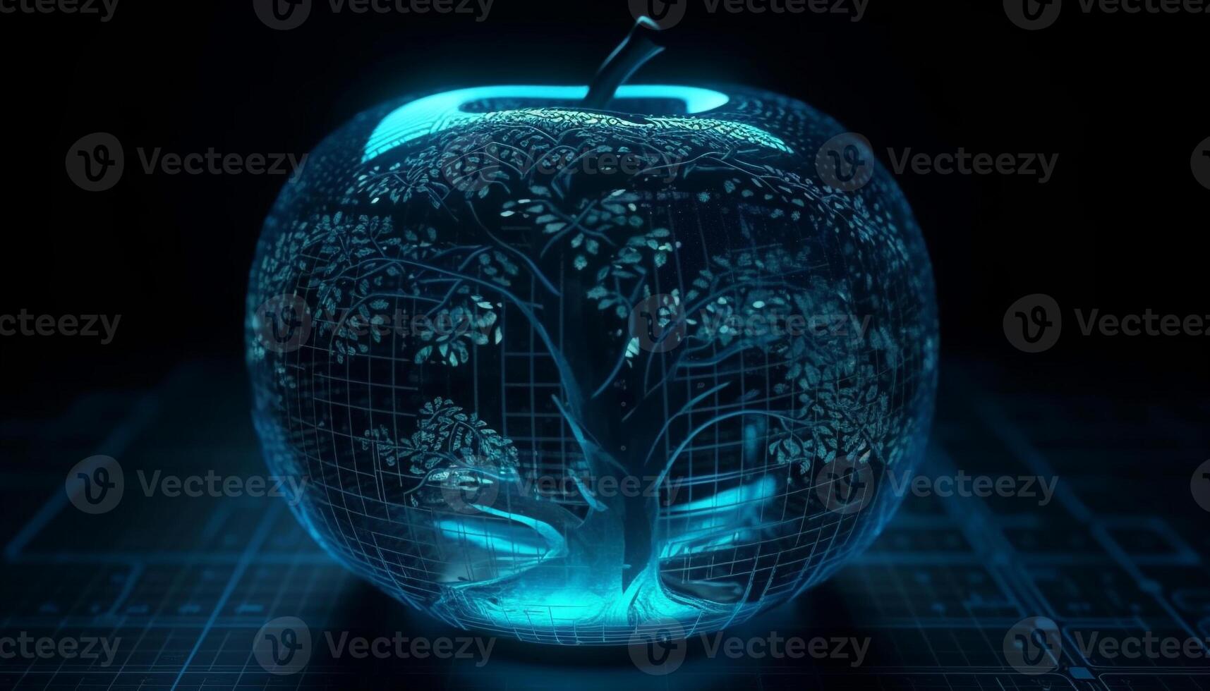 glühend Blau Kugel leuchtet futuristisch global Geschäft generiert durch ai foto