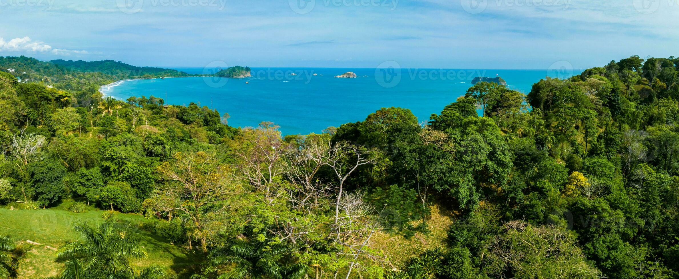 Antenne Foto von das Pazifik Ozean Treffen das Strände und Regenwald Costa Rica