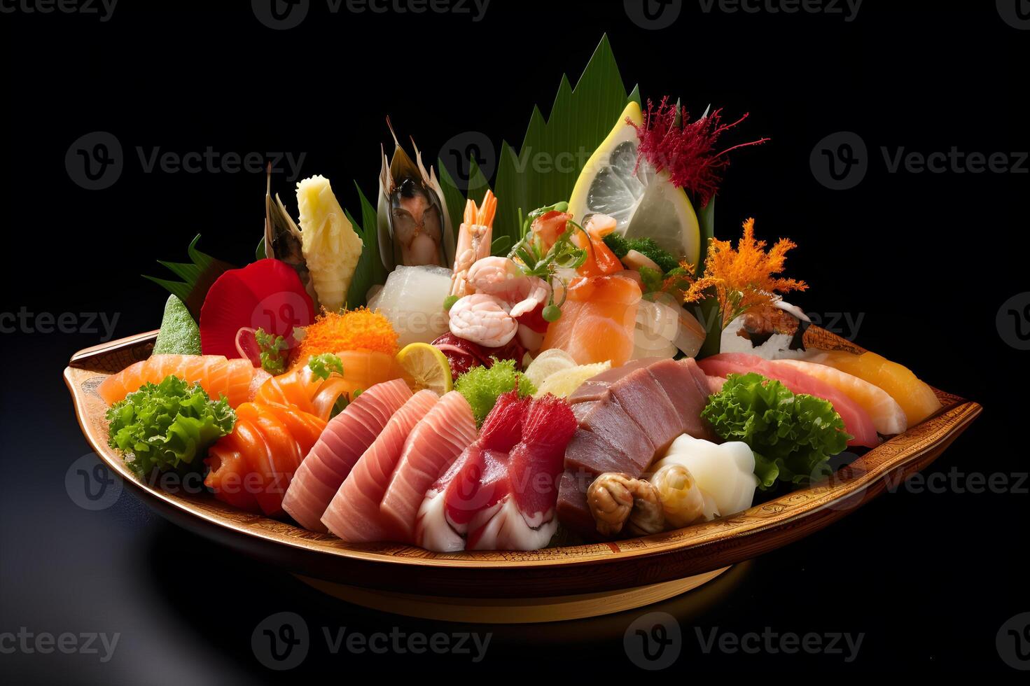 verschiedene Arten von Sushi, generativ ai. foto