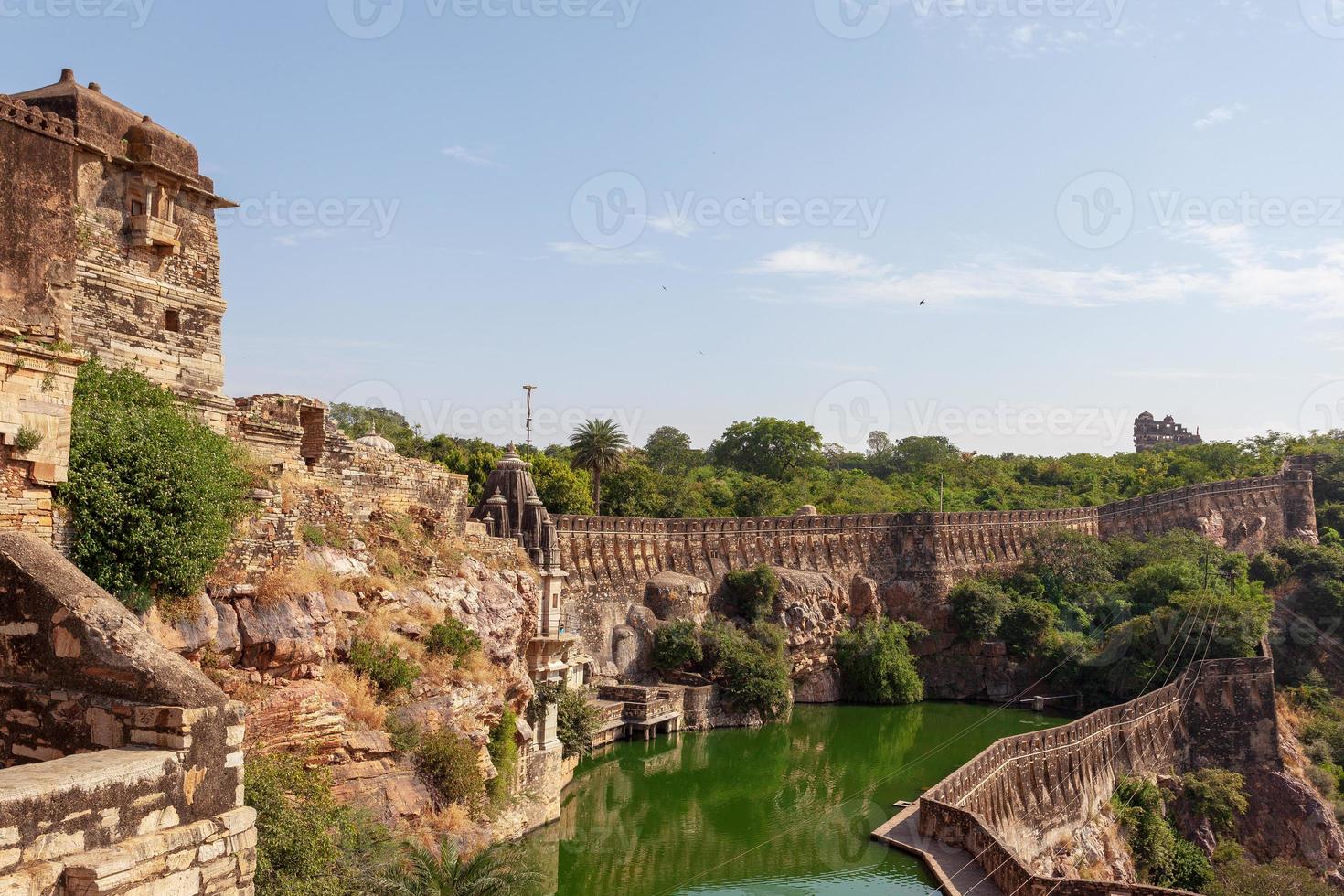 Chittorgarh Fort Wasserreservoir in Rajasthan, Indien foto