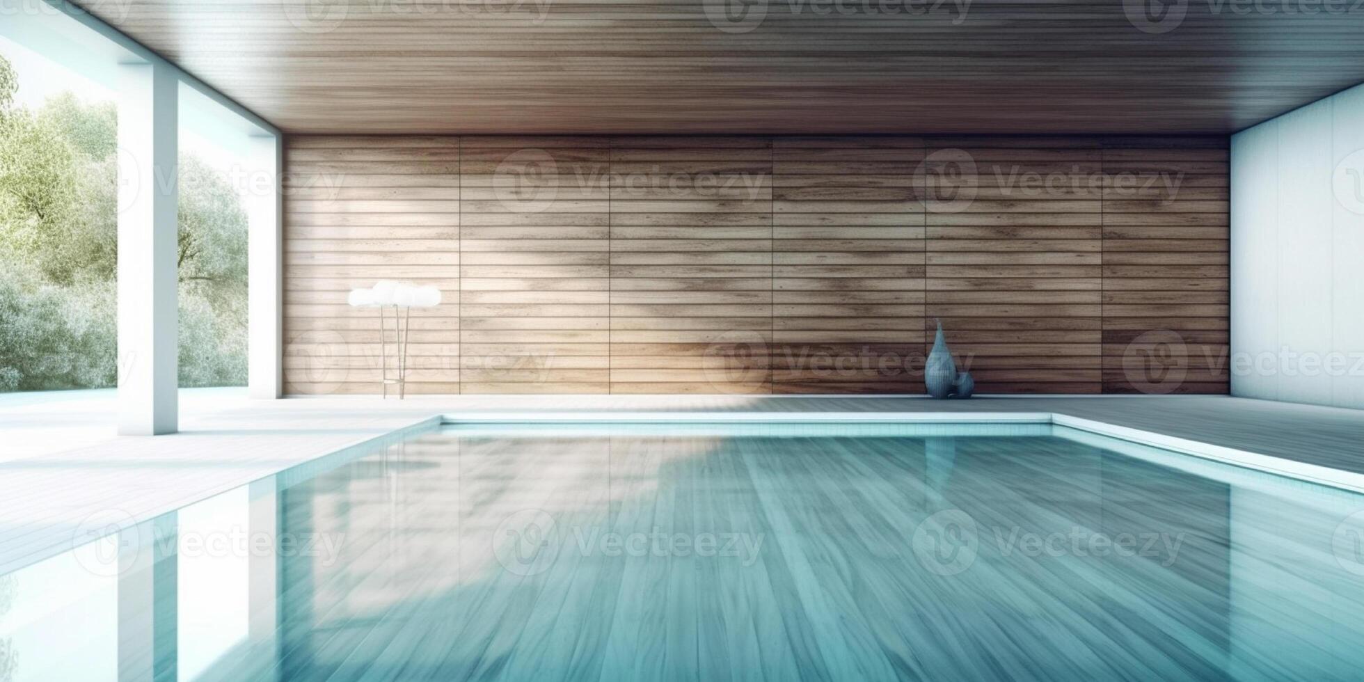 modern Schwimmen Zimmer Innere durch generativ ai Werkzeuge foto