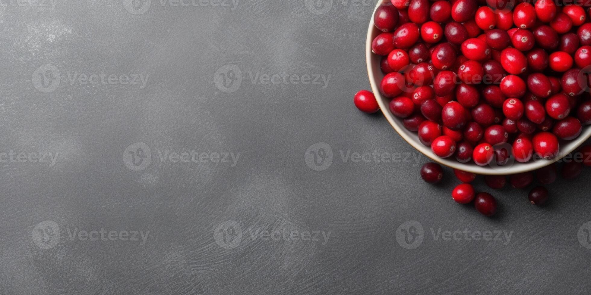 Cranberry Obst oraganisch zum gesund Essen, Kopieren Raum Hintergrund, generativ ai foto