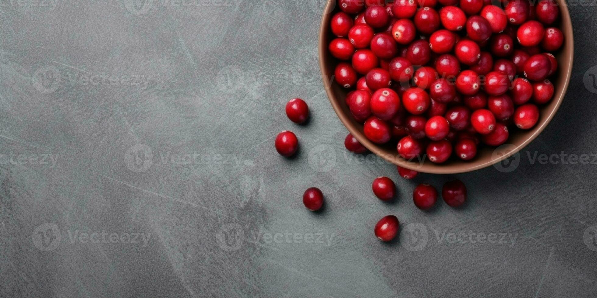Cranberry Obst oraganisch zum gesund Essen, Kopieren Raum Hintergrund, generativ ai foto