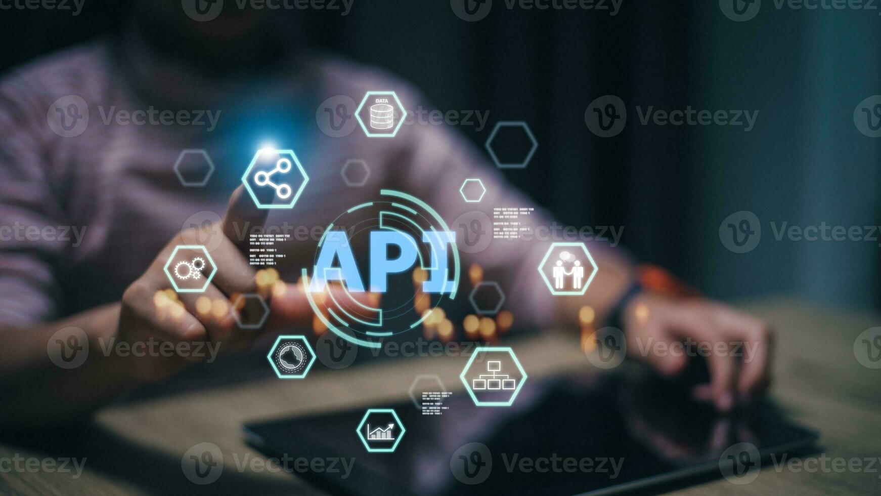 api - - Anwendung Programmierung Schnittstelle. Software Entwicklung Werkzeug. Geschäft, modern Technologie, Internet, und Vernetzung Konzept. foto