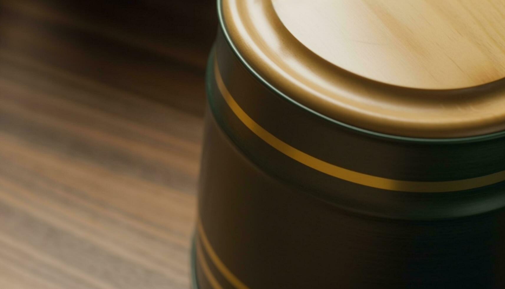 metallisch Deckel auf frisch Kaffee Kanister, nass mit Kondensation generiert durch ai foto