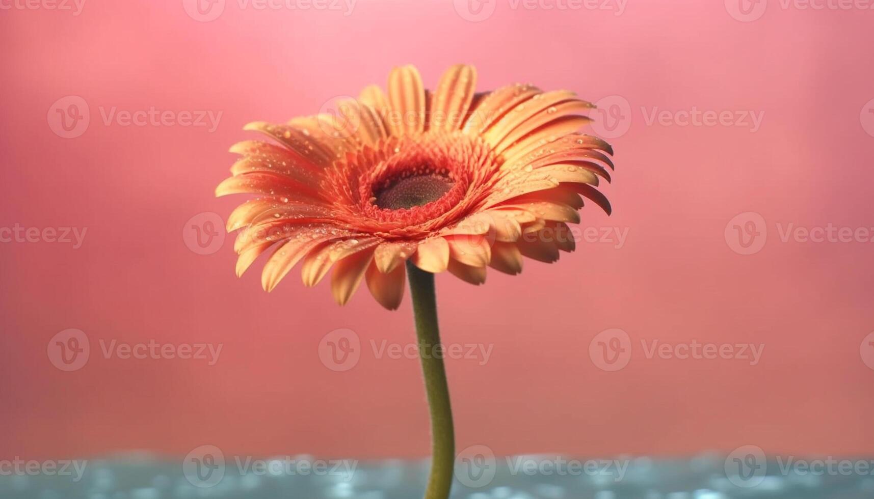 beschwingt Gerbera Gänseblümchen Blüte, ein Geschenk von Liebe und Schönheit generiert durch ai foto