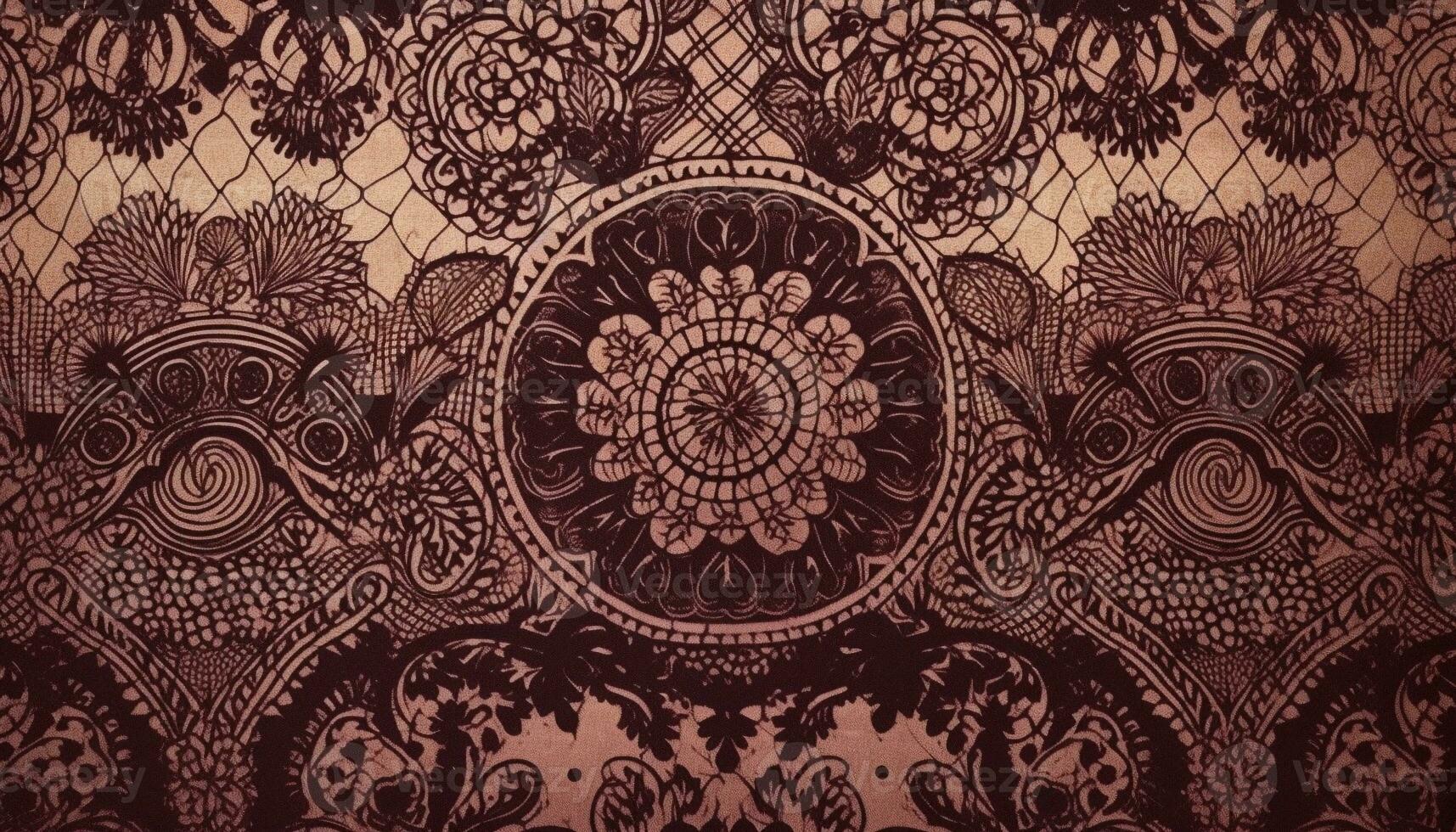 Blumen- Muster und Tier Formen erstellen elegant Textil- Tapisserie Design generiert durch ai foto