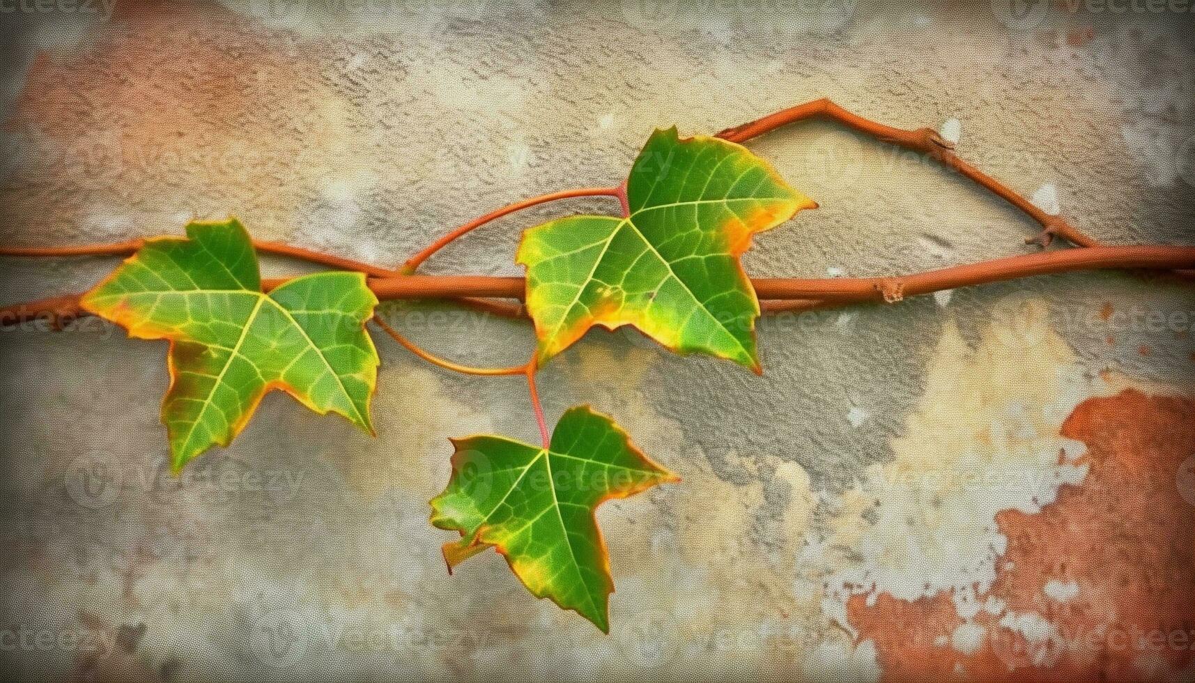 abstrakt Herbst Baum Zweig, multi farbig Blätter, organisch Wachstum Muster generiert durch ai foto