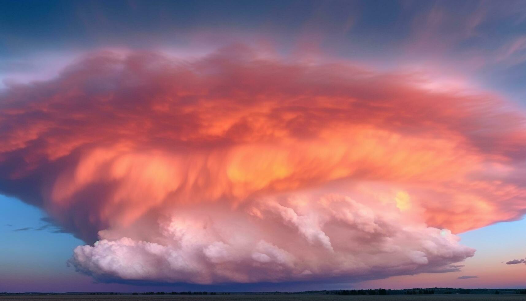 launisch Himmel Über Wasser mit beschwingt Farben beim Dämmerung generiert durch ai foto