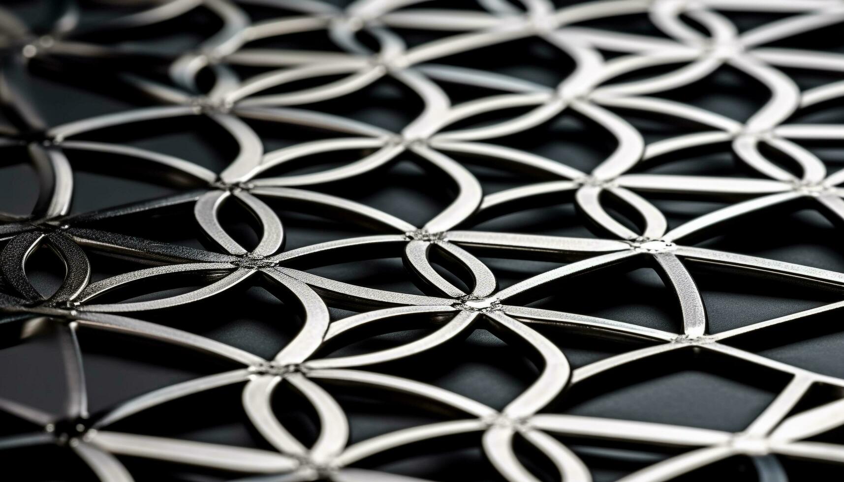 abstrakt metallisch Muster auf Stahl Zaun, modern Konstruktion Industrie Design generiert durch ai foto