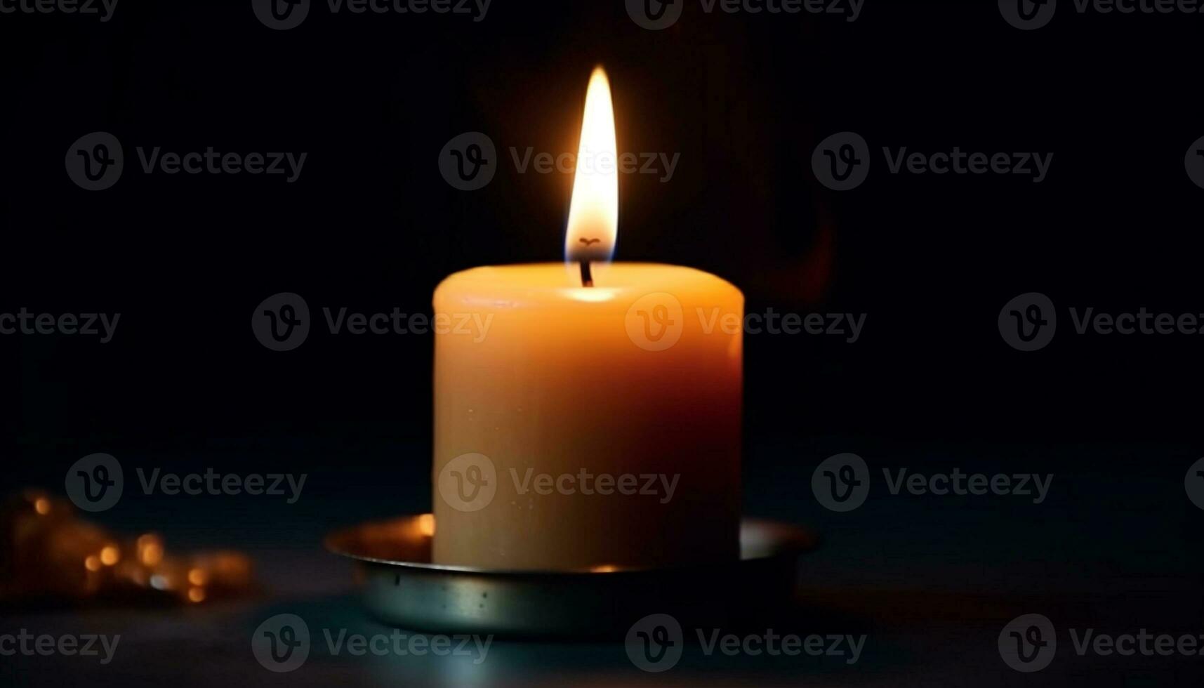 glühend Kerze entzündet sich Spiritualität im still Dunkelheit generiert durch ai foto
