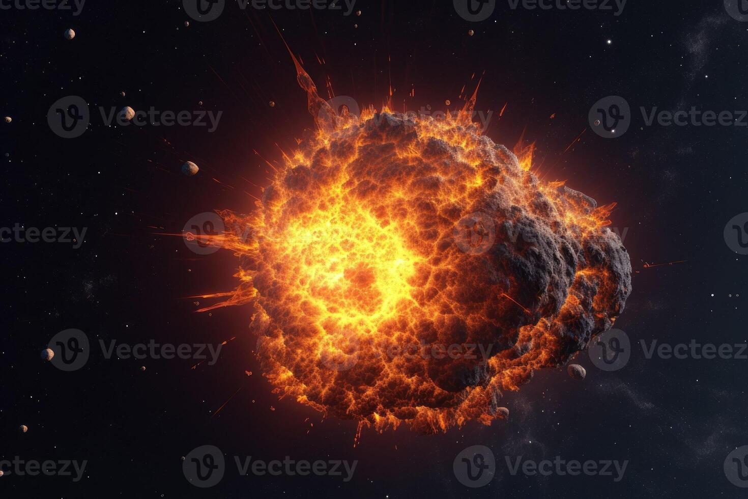 3d kosmisch Explosion, ai generiert foto