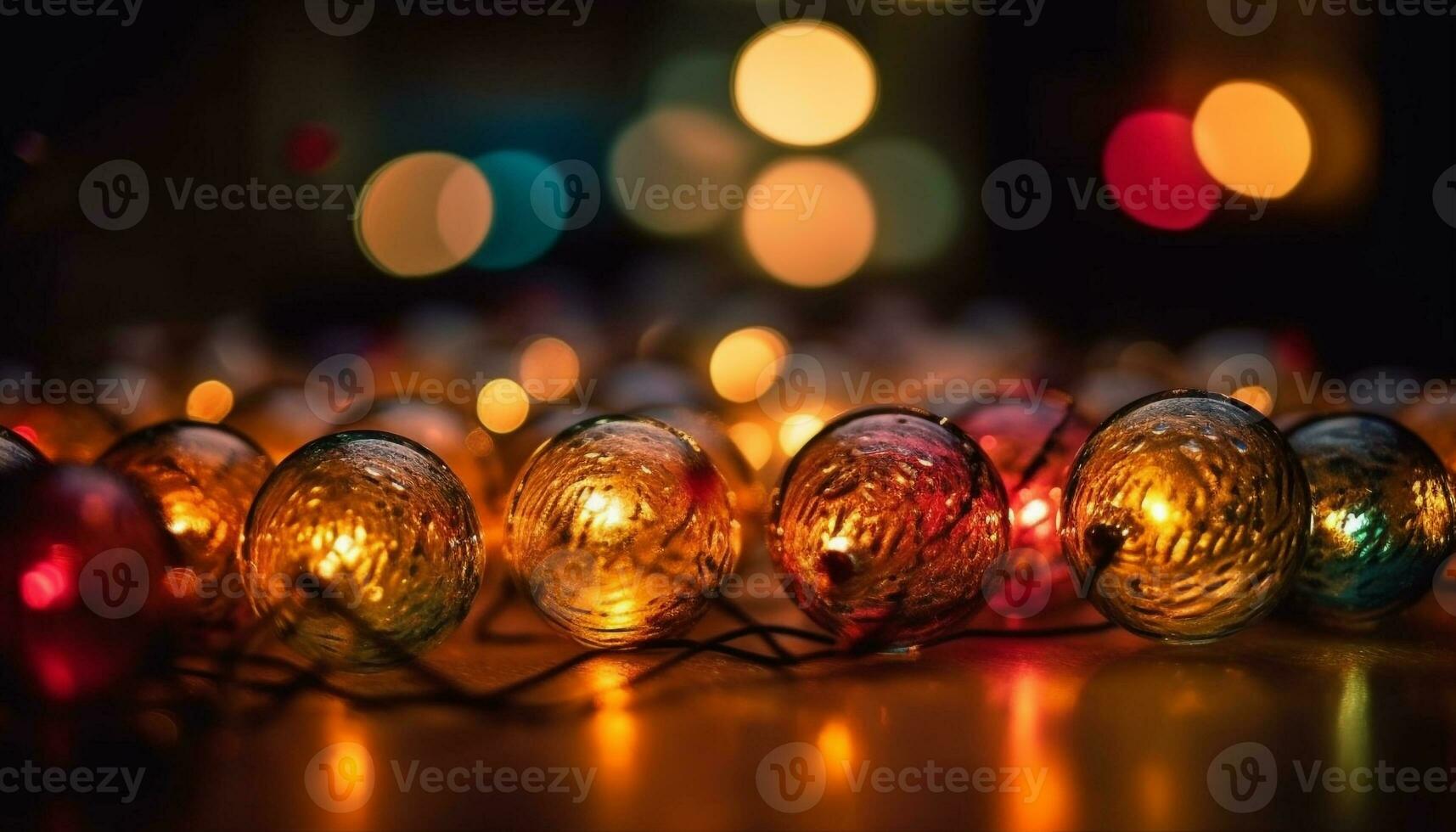 glühend Weihnachten Beleuchtung erleuchten dunkel Winter Nacht generiert durch ai foto