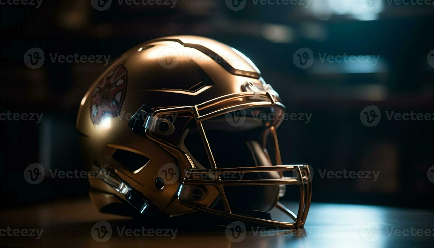 glänzend Sport Helm schützt Athlet während Wettbewerb generiert durch ai foto