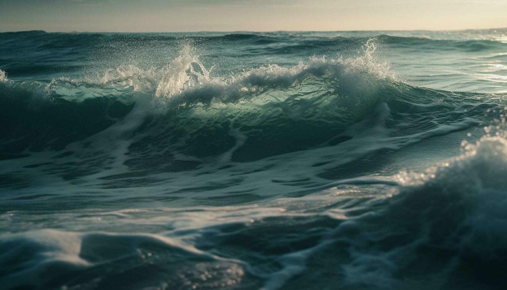 Sonnenuntergang Surfer Reiten Wellen im tropisch Paradies generiert durch ai foto