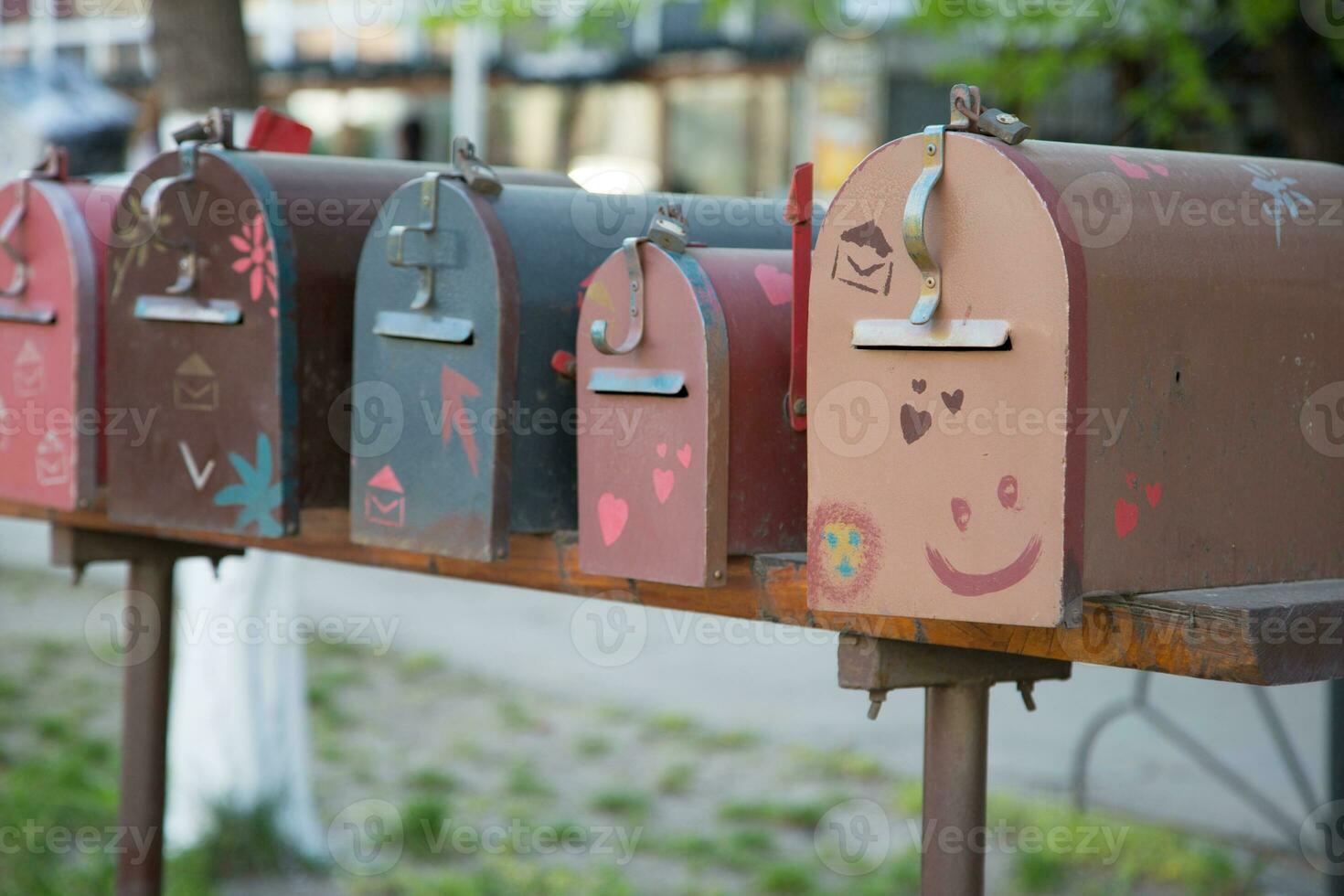 kreativ Post Boxen. Nahansicht foto