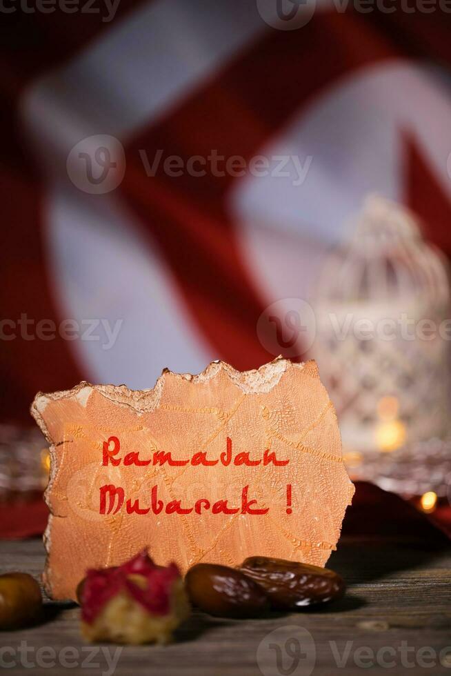 kostenlos Raum zum ein Text. Ramadan Hintergrund. foto