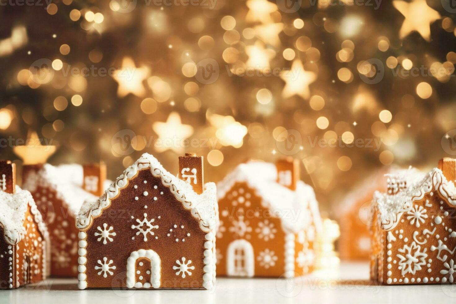 Gruß Karte Schneeflocken Gold Jahr Dekoration Neu Baum Weihnachten Hintergrund Urlaub Weihnachten. generativ ai. foto