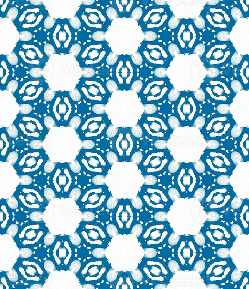Weiß Schnee abstrakt Volk Muster auf Blau Hintergrund foto