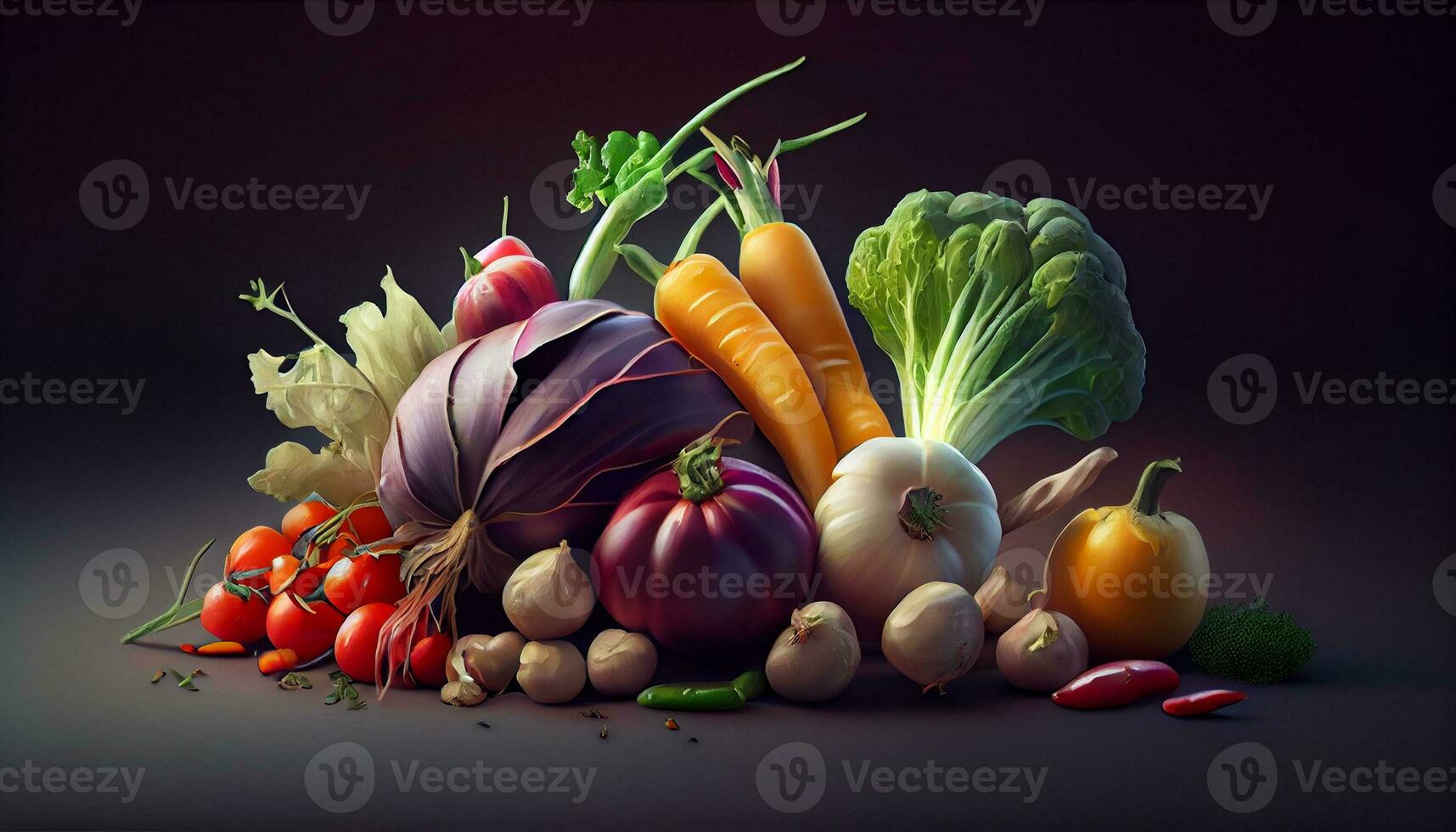 schließen oben frisch und gesund Gemüse ,generativ ai foto