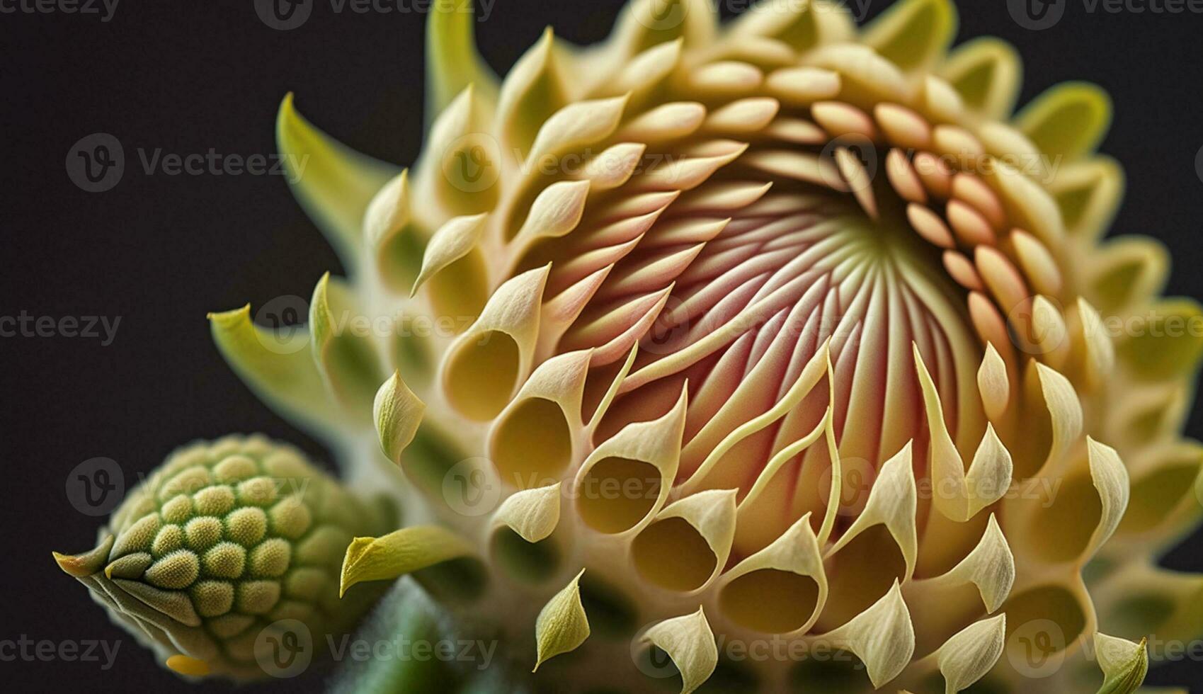 ein Makro Sommer- Pflanze Gelb Blume Grün Blatt generiert durch ai foto