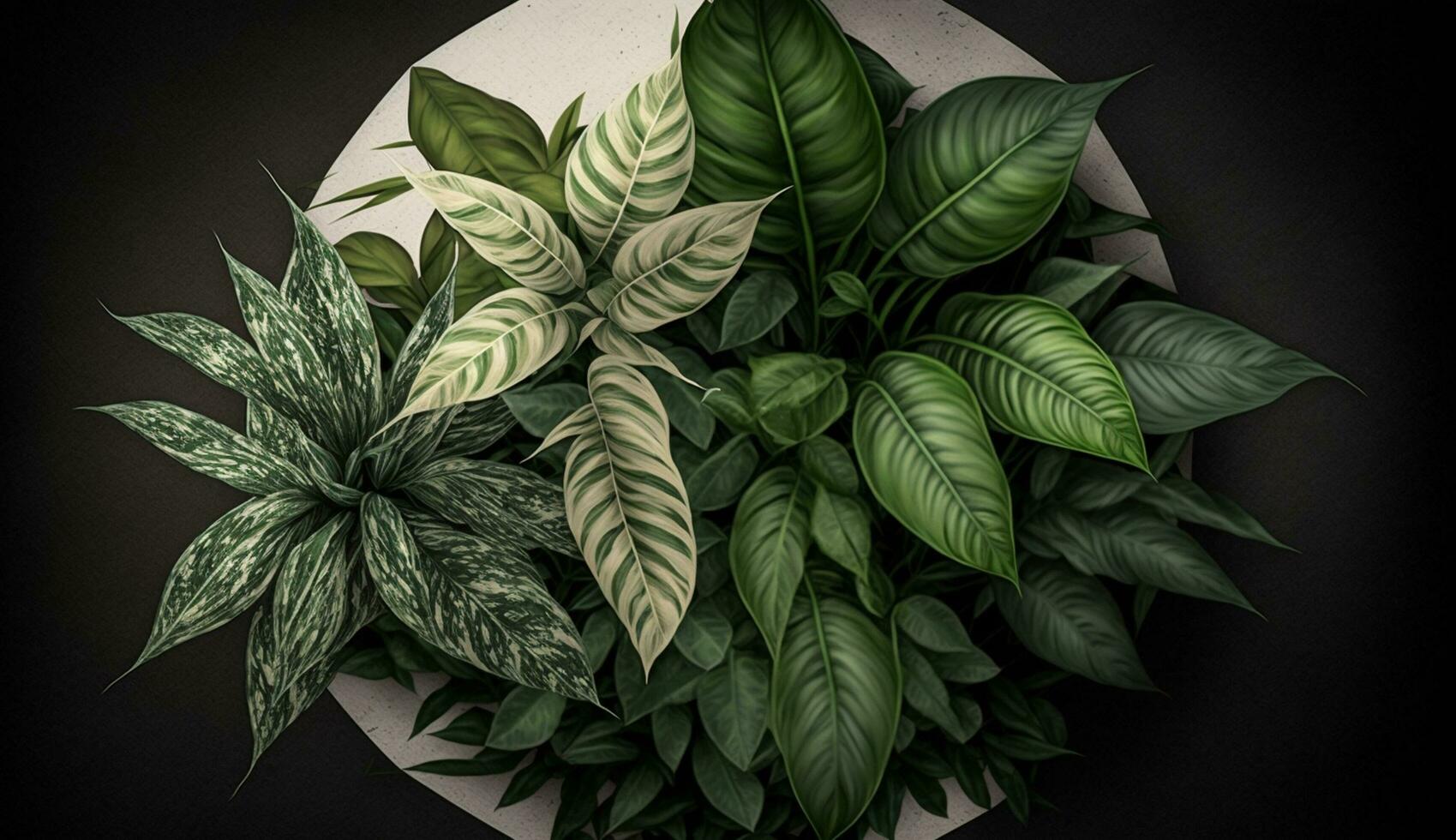 Grün botanisch Hintergrund mit Blatt und Pflanze Motive generiert durch ai foto