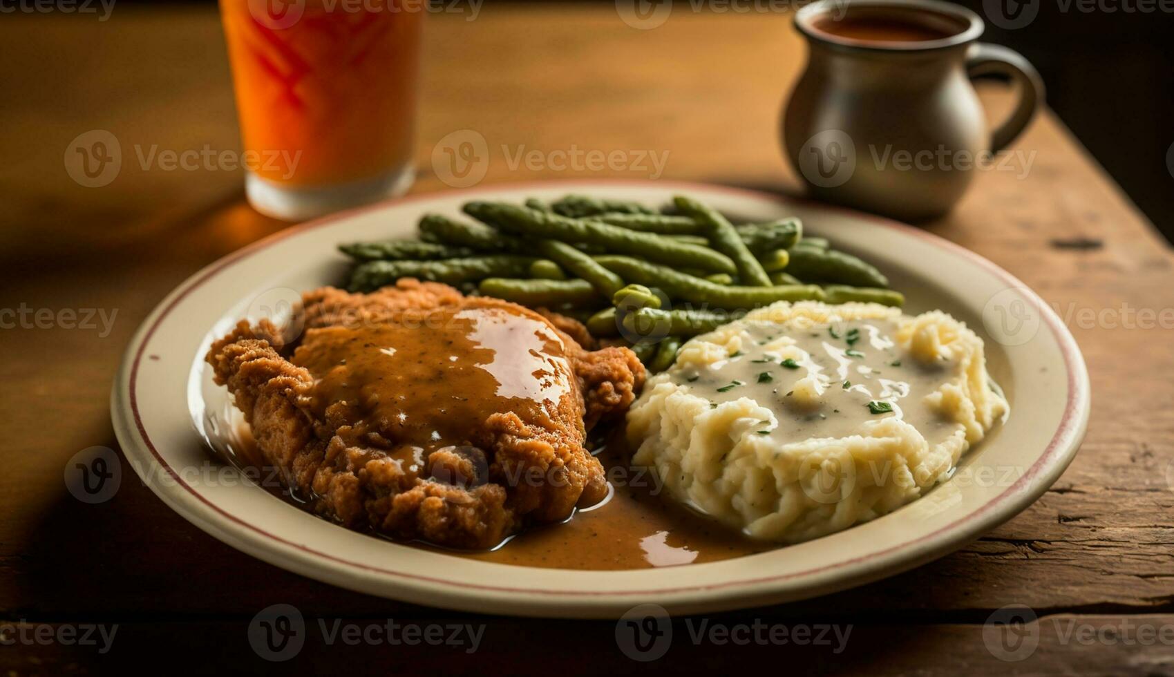 frisch gekocht Gourmet Mahlzeit auf rustikal Tabelle ,generativ ai foto