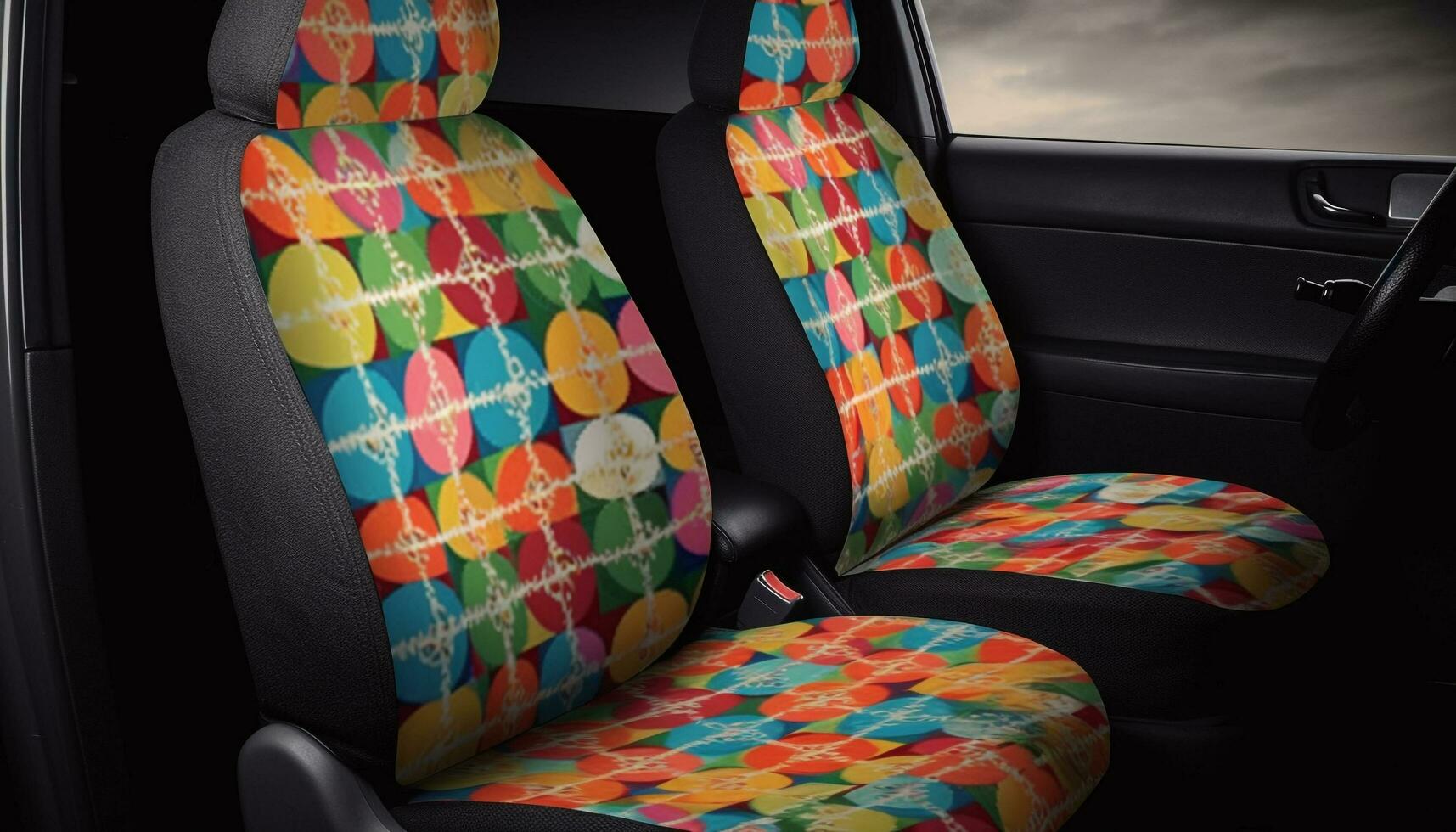 komfortabel modern Auto Sitz mit beschwingt multi farbig Armlehne  Dekoration generiert durch ai 25050584 Stock-Photo bei Vecteezy
