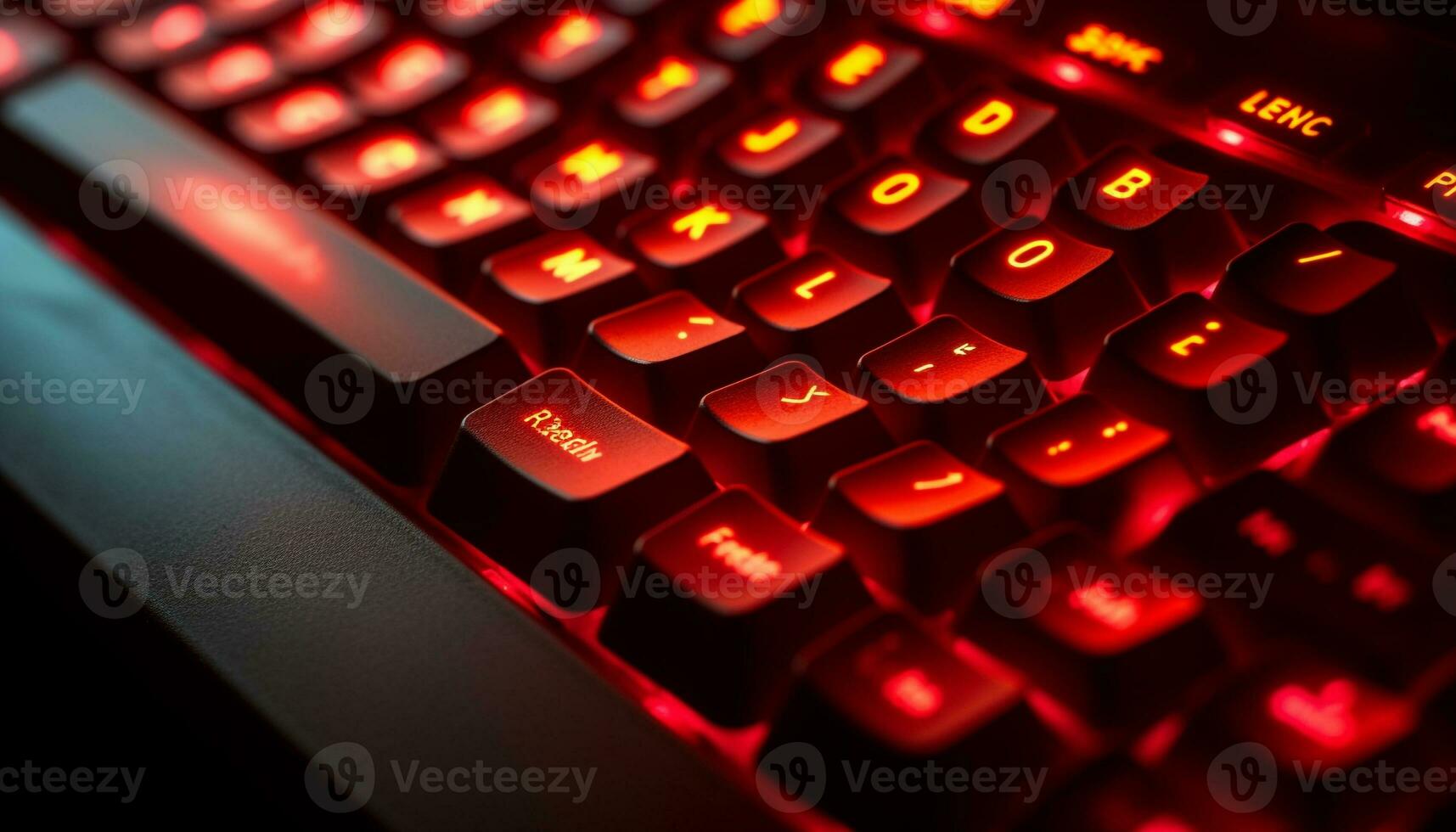 Digital Anzeige leuchtet futuristisch Laptop Tastatur im dunkel