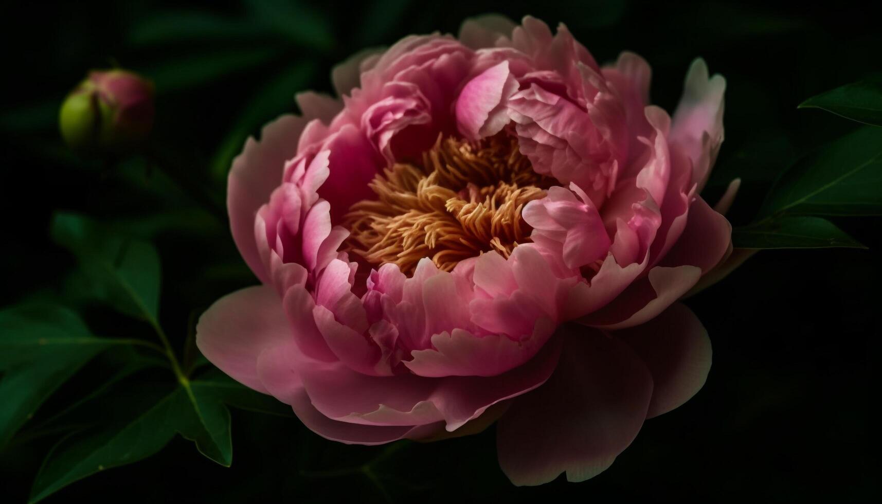 beschwingt Dahlie Blüte, ein Geschenk von Liebe im Natur Eleganz generiert durch ai foto