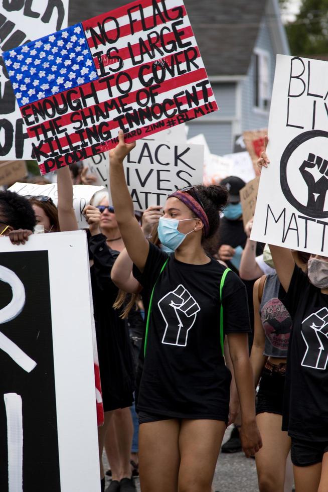 Vereinigte Staaten, 2020 - Demonstranten mit Zeichen foto
