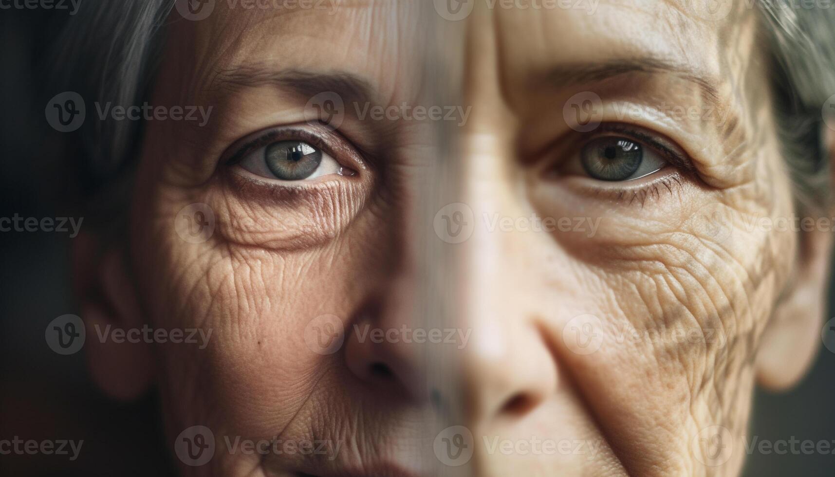 heiter Senior Erwachsene starren draußen, lächelnd mit Freude und Glück generiert durch ai foto