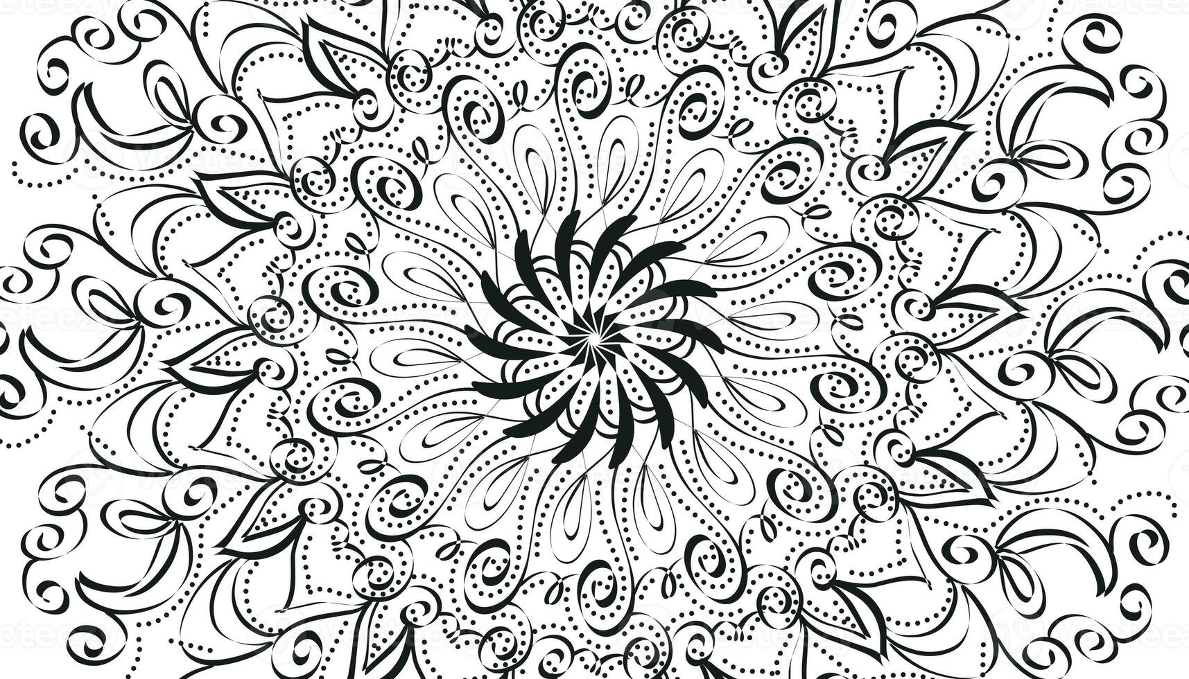 schwarz Mandala Motiv Dekoration Illustration foto