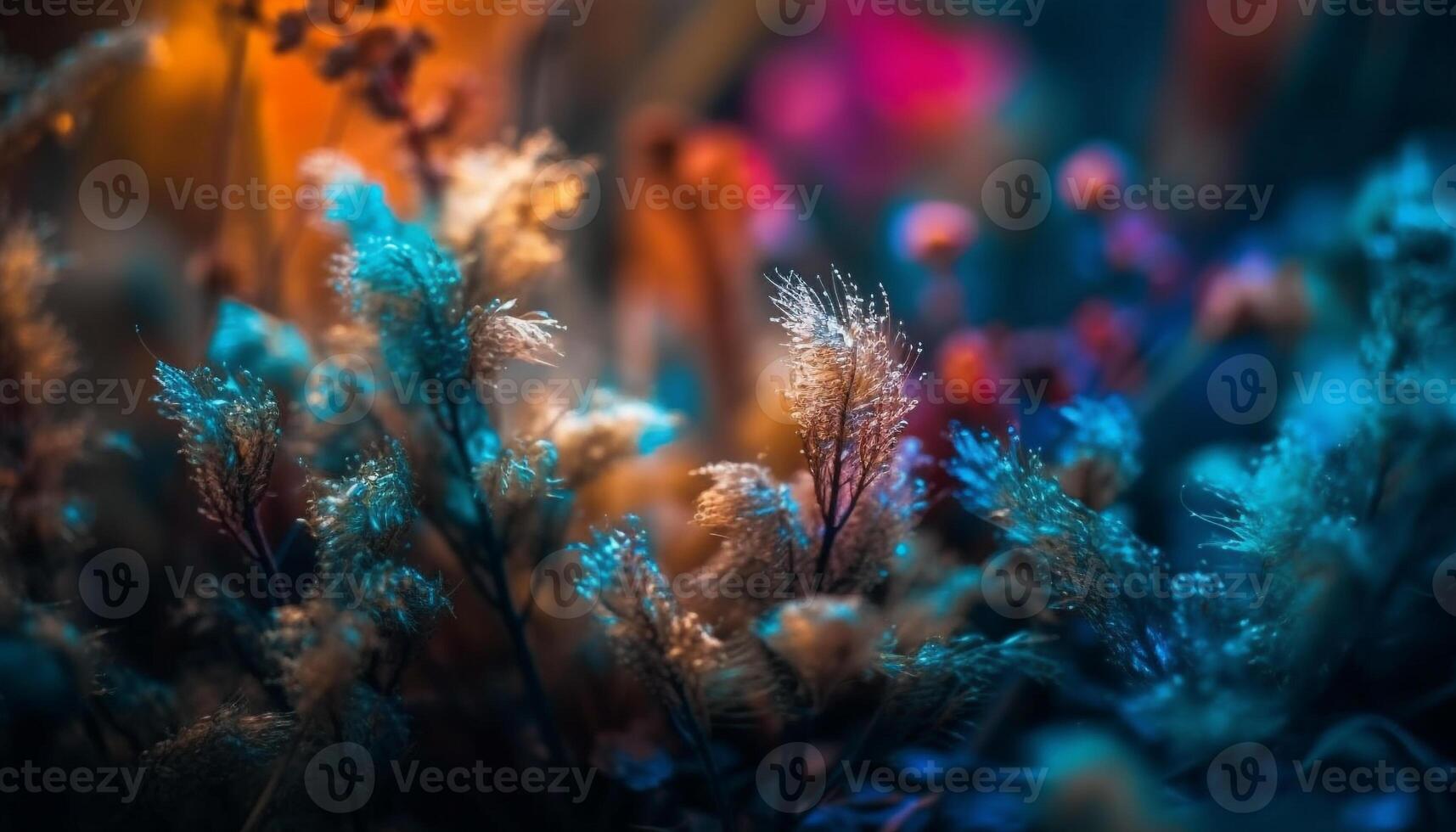 frisch Grün Blätter scheinen unter Wasser im abstrakt Schönheit generiert durch ai foto