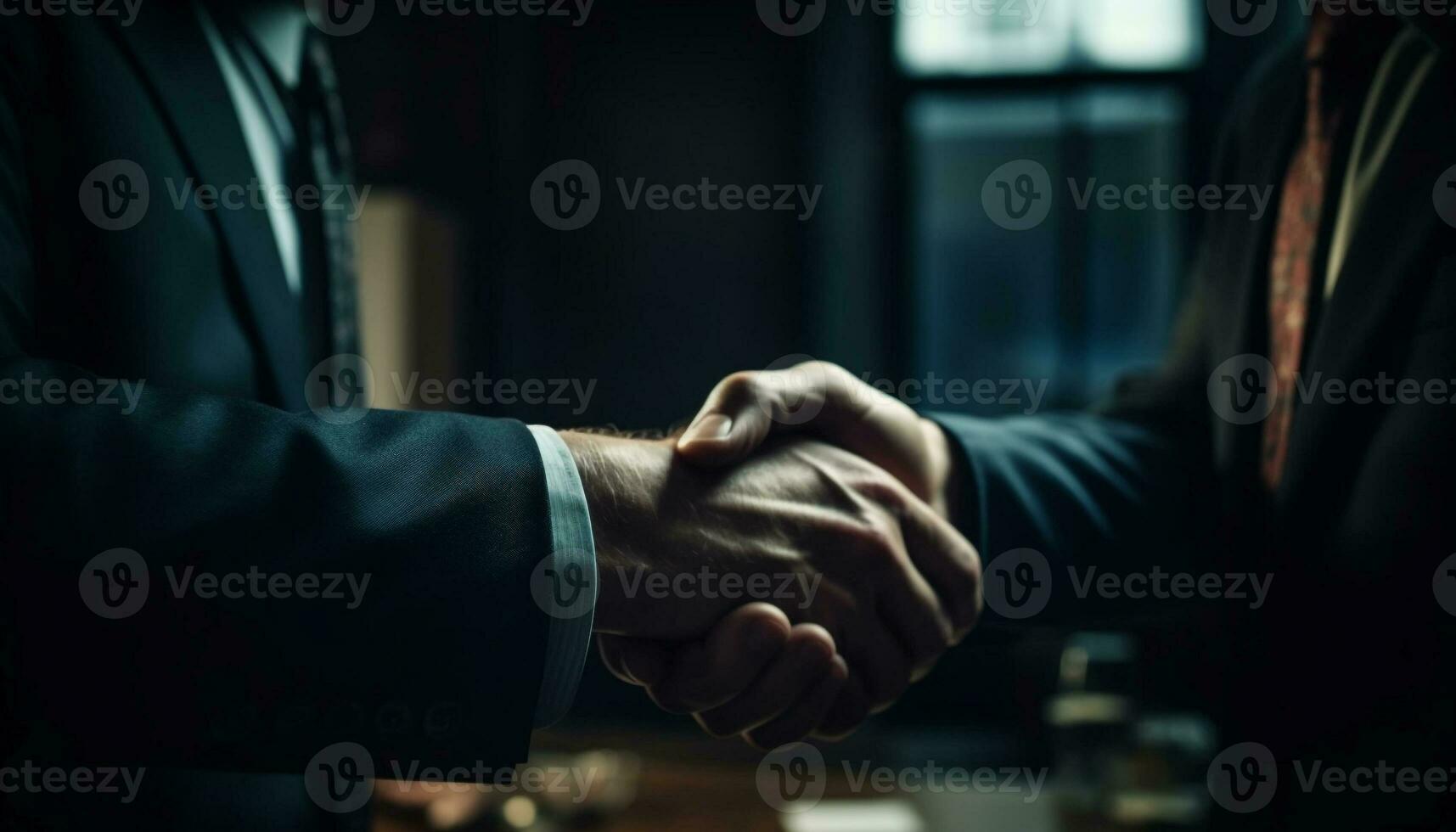 Männer zittern Hände im erfolgreich Geschäft Zustimmung generiert durch ai foto