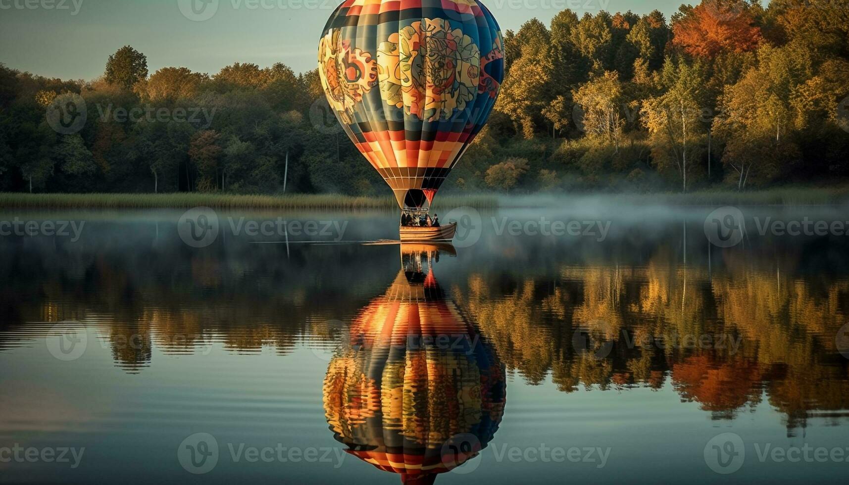 heiß Luft Ballon Freizeit Aktivität im Natur generiert durch ai foto