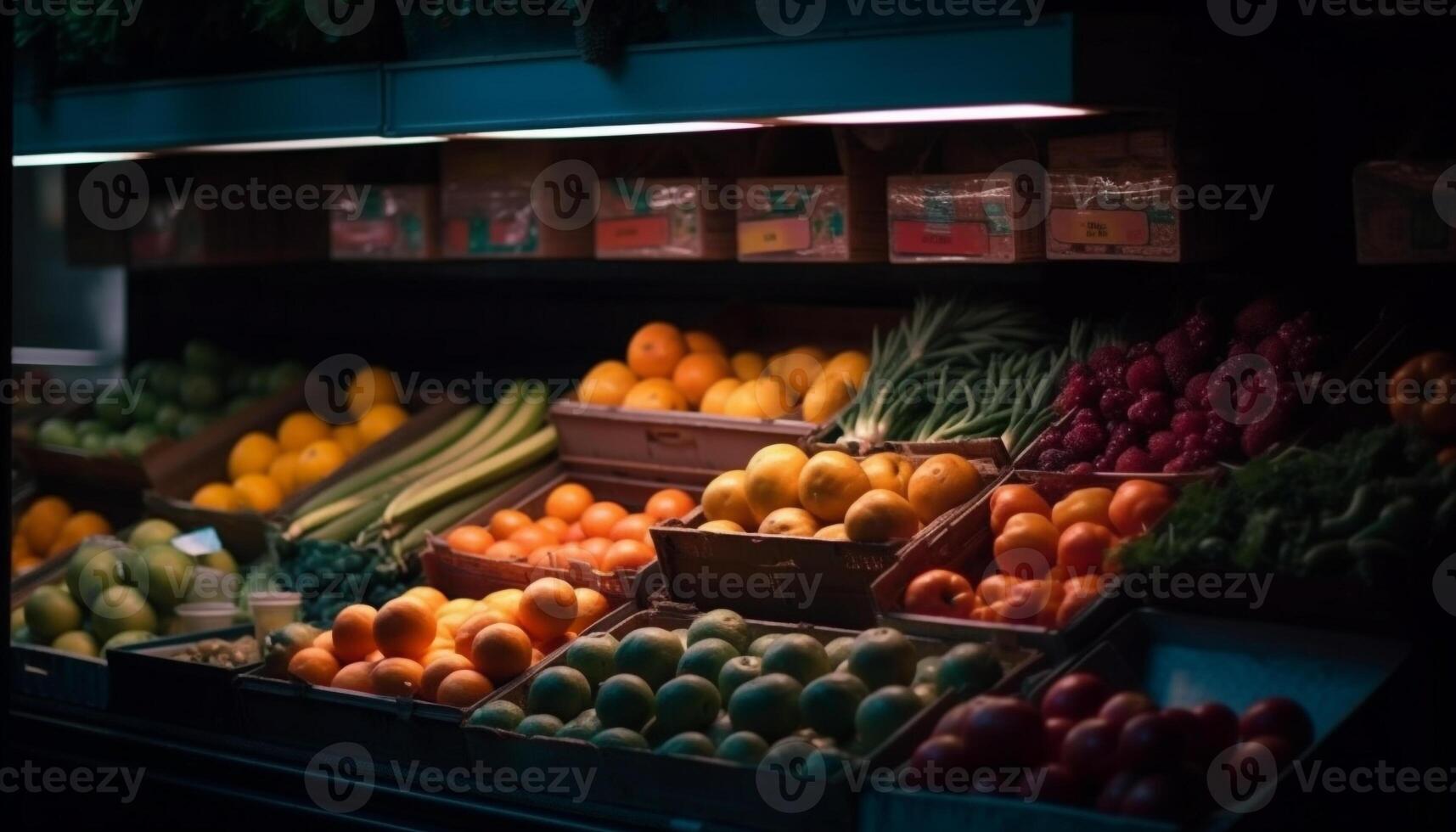 Fülle von frisch, reif, gesund Lebensmittel draußen generiert durch ai foto