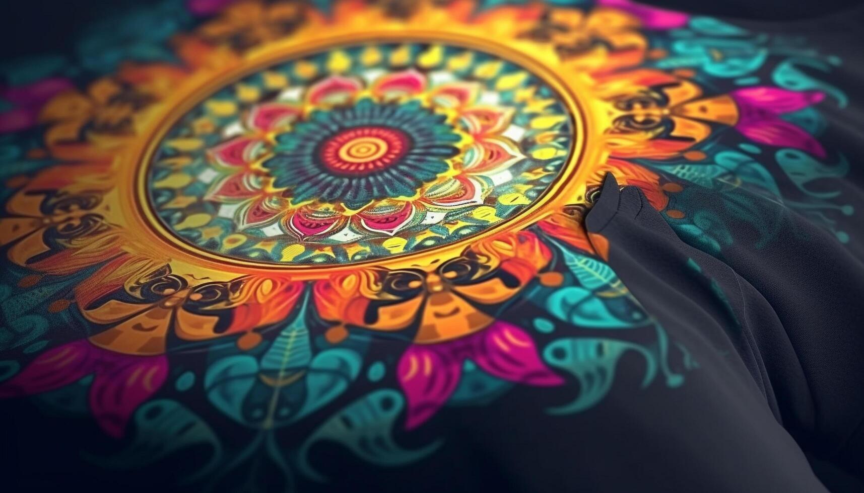 Mandala symbolisiert Spiritualität und einheimisch Kultur Eleganz generiert durch ai foto