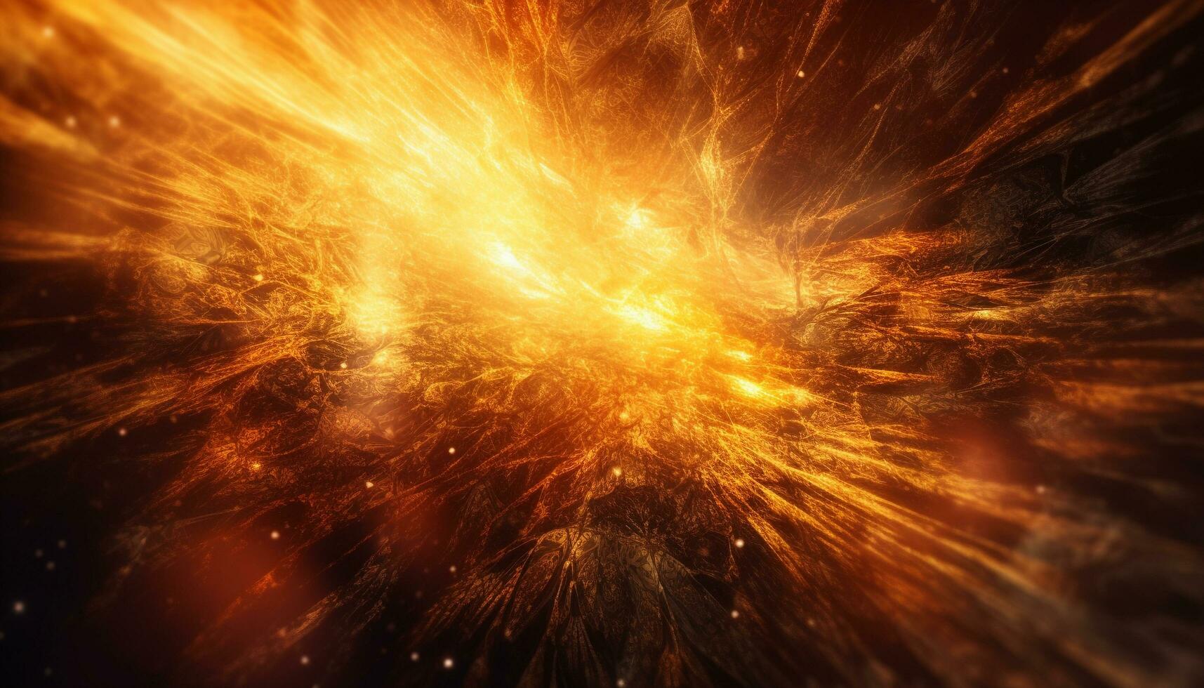 glühend Inferno Zünden explodiert Galaxis im Raum generiert durch ai foto