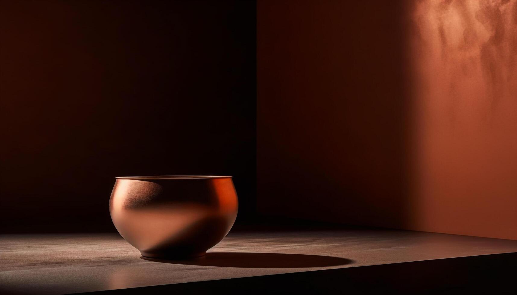 elegant Gelb Keramik Vase, gefertigt mit alt gestaltet Design generiert durch ai foto