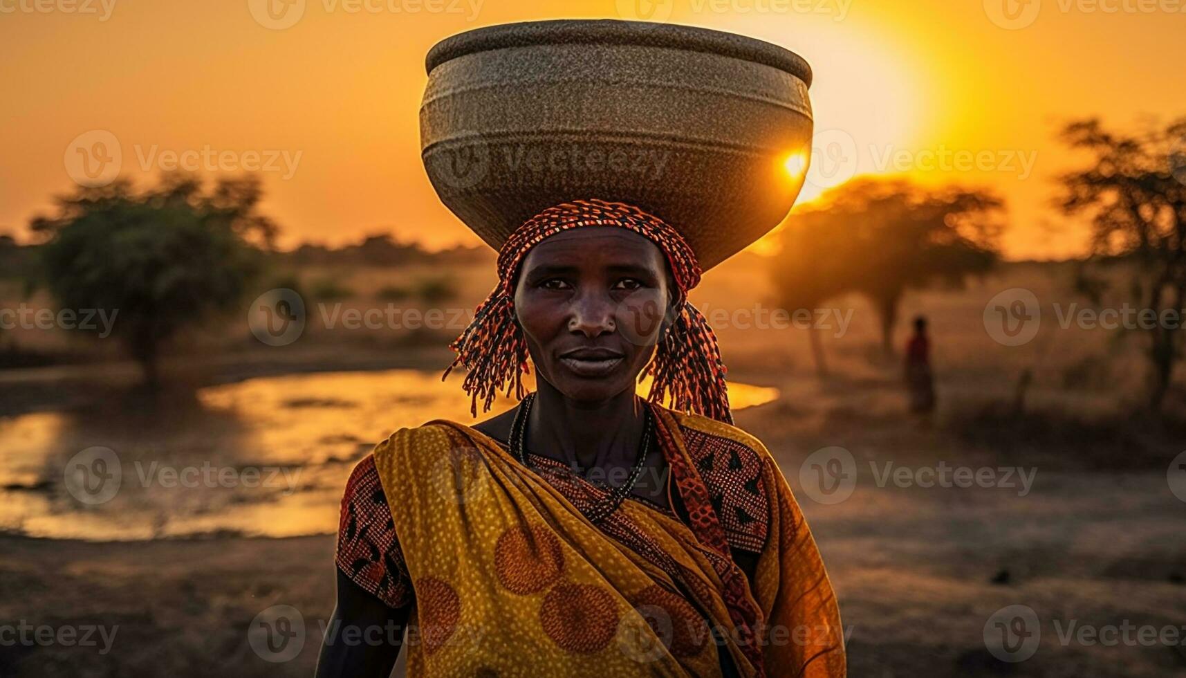 Sonnenuntergang lächelt Kulturen und Natur bringen Glück generiert durch ai foto