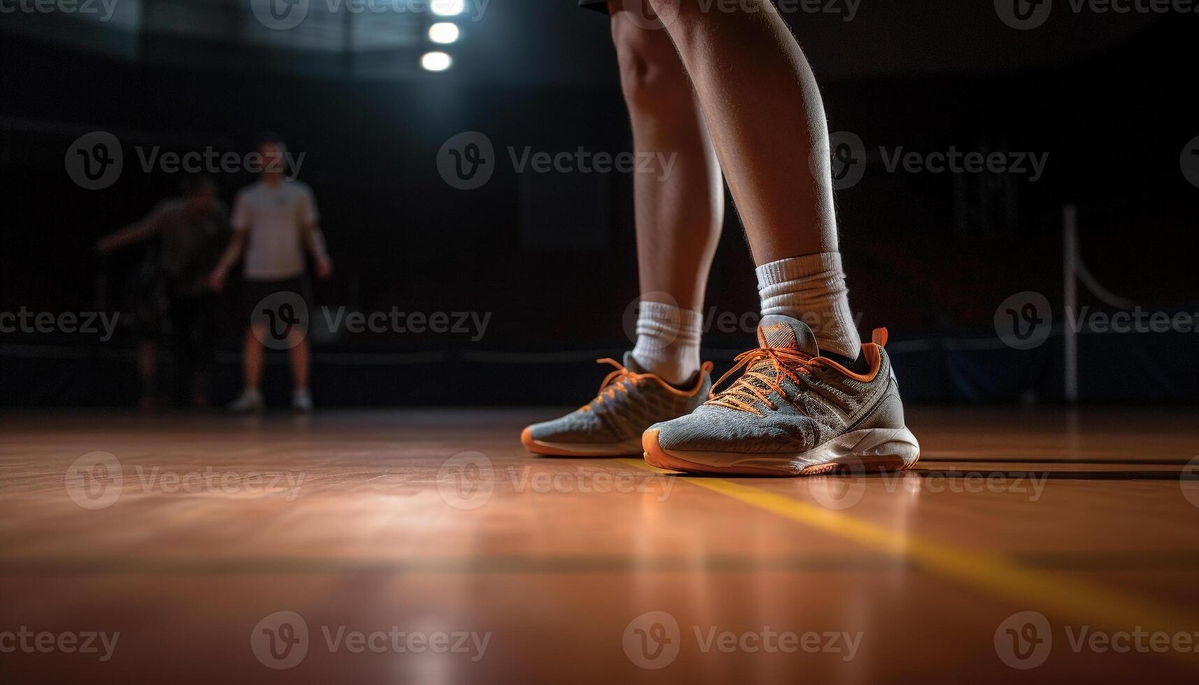 gesund Sportler üben Sport Ausbildung drinnen mit Ausrüstung generiert durch ai foto