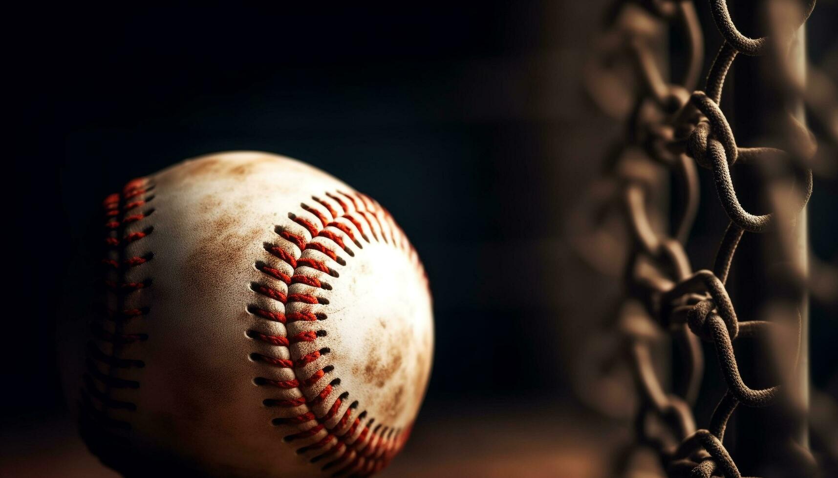 spielen Baseball mit alt, schmutzig Ausrüstung generiert durch ai foto